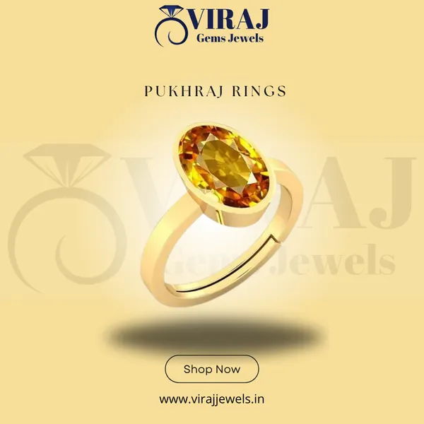 Pukhraj_Ring_Pukhraj_Stone__Created_Yellow_Sapphire_Gemstone_Adjustable_Women_&_Man_Ring