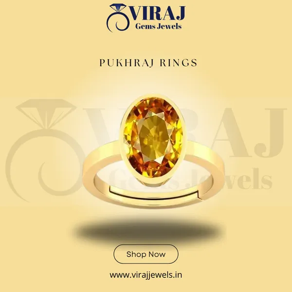 Pukhraj_Ring_Pukhraj_Stone__Created_Yellow_Sapphire_Gemstone_Adjustable_Women_&_Man_Ring