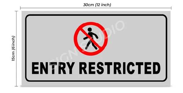 White_Heavy_Duty_Foam_Sheet_Sign_Board_Entry_Restricted_Printed_Design_Ideal_For_Office,_Factory,_Hospital,_And_Public_Places_(Pack_Of_2)