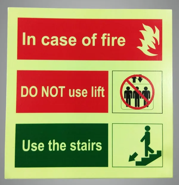 Green_&_Yellow_Emergency_Fire_Safety_Sign_'In_Case_Of_Fire_Do_Not_Use_Lift,_Use_Stairs'_Glow-In-The-Dark_Safety_Board_For_Business,_Office,_School,_Hotel,_Cafe,_Hospital_Green_&_Yellow,_8X8_Inch