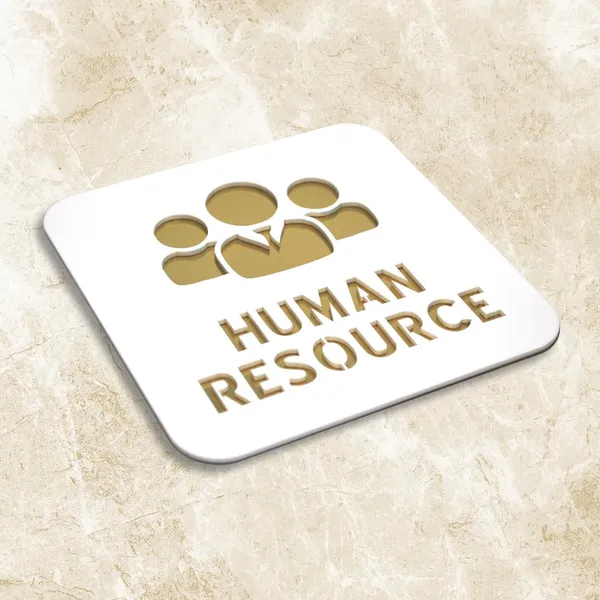 Human_Resource_Premium_White_Gold_Finish_Acrylic_Human_Resource_Door_Sign_Easy_Mount_Self-Adhesive_Tape_Signage_For_Hotel,_Office,_Resort,_Society,_Corporate_&_Business_Use