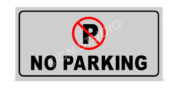 White_No_Parking_Foam_Sign_Board_For_Gate,_Wall_&_Outdoor_Use_Waterproof_&_Durable_With_Adhesive_Back_(Pack_Of_2)