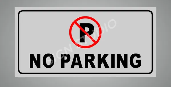 White_No_Parking_Foam_Sign_Board_For_Gate,_Wall_&_Outdoor_Use_Waterproof_&_Durable_With_Adhesive_Back_(Pack_Of_2)
