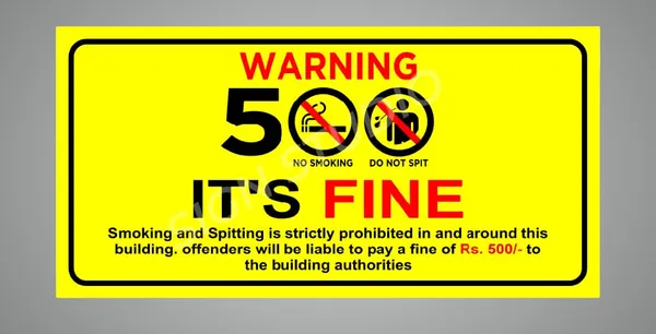 Yellow_No_Smoking_Fine_Applicable_Warning_Foam_Sign_Board_Waterproof_&_Durable_With_Adhesive_Back_For_Office,_Public_Areas_&_Buildings_(Pack_Of_2)
