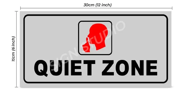 White_Heavy_Duty_Foam_Sheet_Sign_Board_Quiet_Zone_Printed_Design_Ideal_For_Office,_Factory,_Hospital,_And_Public_Places_(Pack_Of_2)