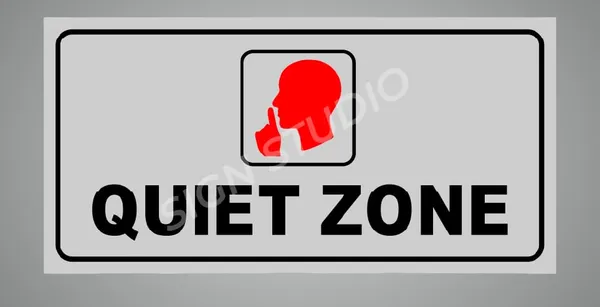 White_Heavy_Duty_Foam_Sheet_Sign_Board_Quiet_Zone_Printed_Design_Ideal_For_Office,_Factory,_Hospital,_And_Public_Places_(Pack_Of_2)