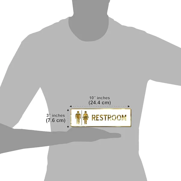 Rectangle_Restroom_Premium_White_&_Golden_Finish_Acrylic_Restroom_Door_Sign_10_X_3_Inch_Easy_Mount_Self-Adhesive_Tape_Signage_For_Hotel,_Office,_Corporate,_Business,_Resort_&_Society