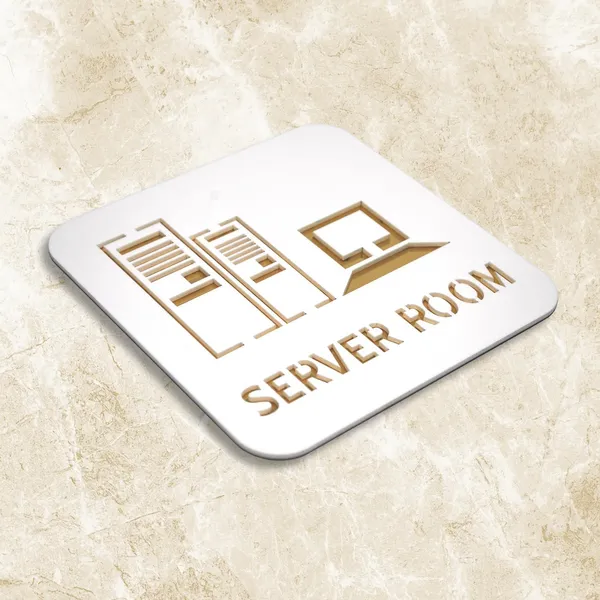 White_&_Gold_Premium_Finish_Acrylic_Server_Room_Door_Sign_Easy_Mount_Self-Adhesive_Tape_Signage_For_Hotel,_Office,_Resort,_Society,_Corporate,_Business_&_Hospital