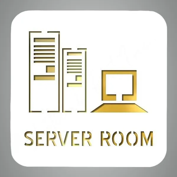 White_&_Gold_Premium_Finish_Acrylic_Server_Room_Door_Sign_Easy_Mount_Self-Adhesive_Tape_Signage_For_Hotel,_Office,_Resort,_Society,_Corporate,_Business_&_Hospital