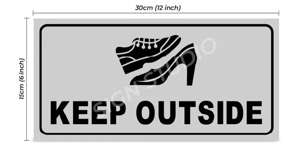 White_Please_Keep_Shoes_Outside_Sign_For_Home,_Office_&_Shop_Durable_&_Waterproof_Foam_Door_Sign_(With_Adhesive_Tape)_(Pack_Of_2)