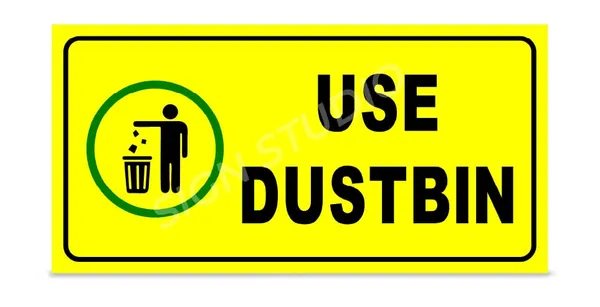 Yellow_Use_Dustbin_Foam_Sign_Board_For_Cleanliness_Awareness_Waterproof_&_Durable_With_Adhesive_Back_For_Wall_Or_Gate_(Pack_Of_2)