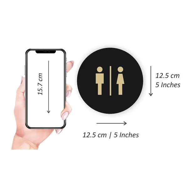 Black_Washroom_Sign_Board_Premium_Golden_Black_Acrylic_Round_Door_Sticker,_Self-Adhesive_Signage_For_Office,_Hotel,_Restaurant,_Cafe,_Business,_Store_&_Shop_Use_(Black)