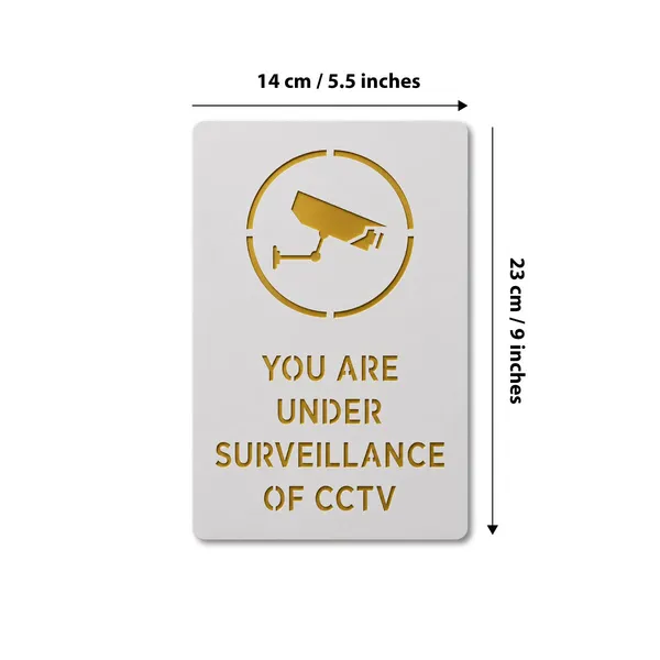 White_&_Gold_Cctv_Sign_Cctv_Surveillance_Sign_Acrylic_Self-Adhesive_Board_(5.5_X_9_Inch)_Elegant_Security_Notice_For_Office,_Shop,_Mall,_Hotel,_Hospital,_School,_Cafe,_Corporate_Spaces