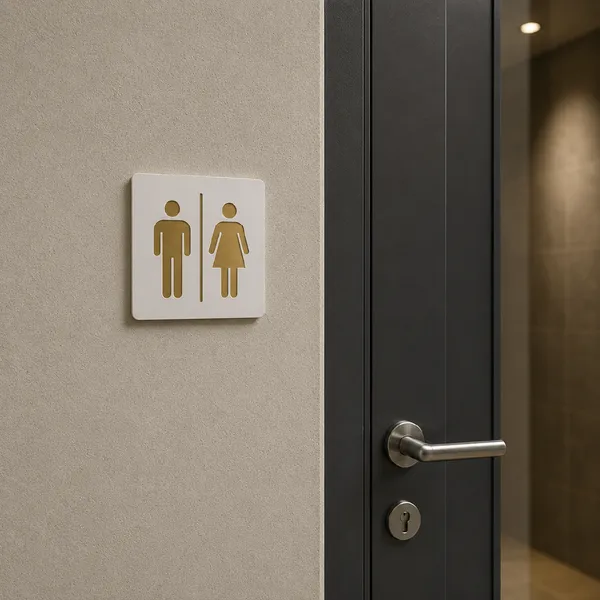 Square_Restroom_Premium_White_Gold_Finish_Acrylic_Restroom_Door_Sign_Easy_Mount_Self-Adhesive_Tape_Signage_For_Hotel,_Office,_Resort,_Society,_Corporate,_Business_&_Hospital