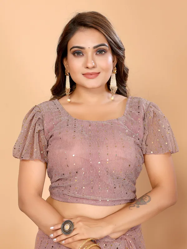 Two-Tone_Ruffle_Saree_in_Portrait_Moonlight_Fabric_with_Mirror_Work_&_Crush_Detail
