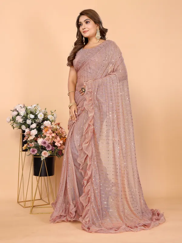 Two-Tone_Ruffle_Saree_in_Portrait_Moonlight_Fabric_with_Mirror_Work_&_Crush_Detail
