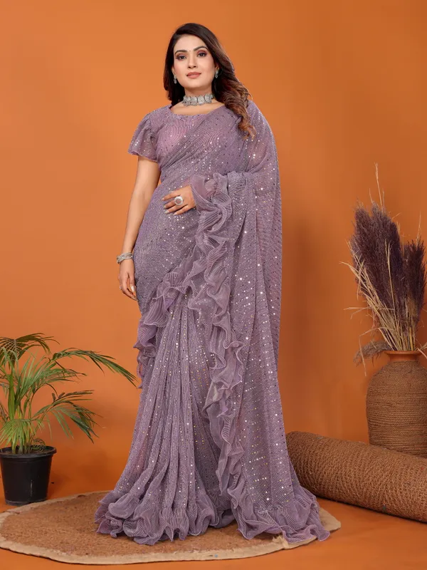 Two-Tone_Ruffle_Saree_in_Portrait_Moonlight_Fabric_with_Mirror_Work_&_Crush_Detail