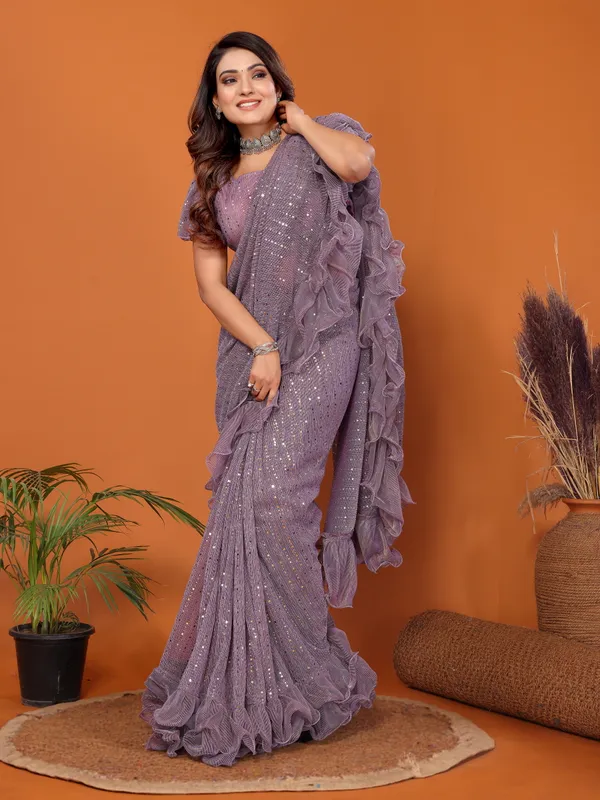 Two-Tone_Ruffle_Saree_in_Portrait_Moonlight_Fabric_with_Mirror_Work_&_Crush_Detail