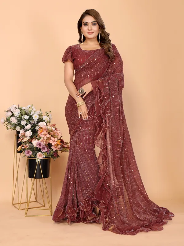 Two-Tone_Ruffle_Saree_in_Portrait_Moonlight_Fabric_with_Mirror_Work_&_Crush_Detail