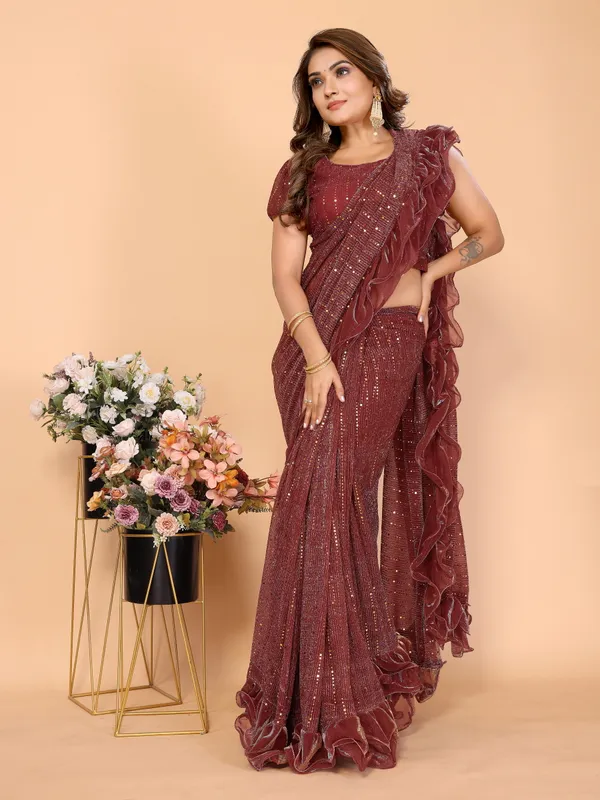 Two-Tone_Ruffle_Saree_in_Portrait_Moonlight_Fabric_with_Mirror_Work_&_Crush_Detail
