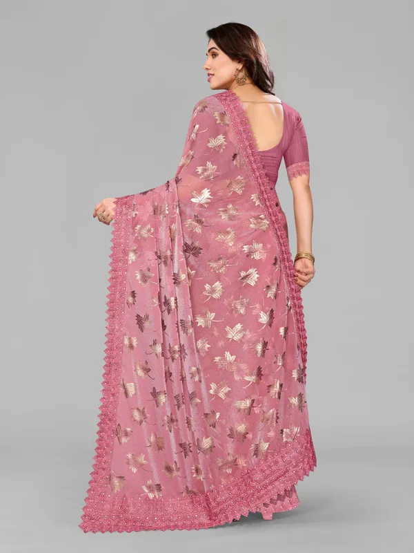 Foil_Work_Saree_in_Rich_Zari_Fabric_with_Intricate_Chemical_Lace