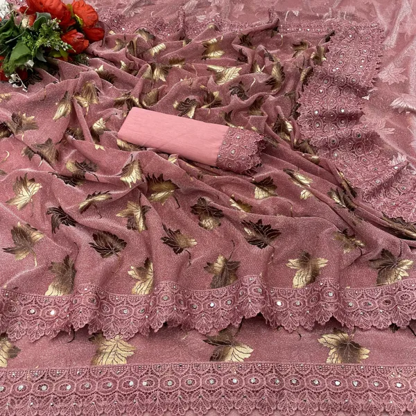 Foil_Work_Saree_in_Rich_Zari_Fabric_with_Intricate_Chemical_Lace