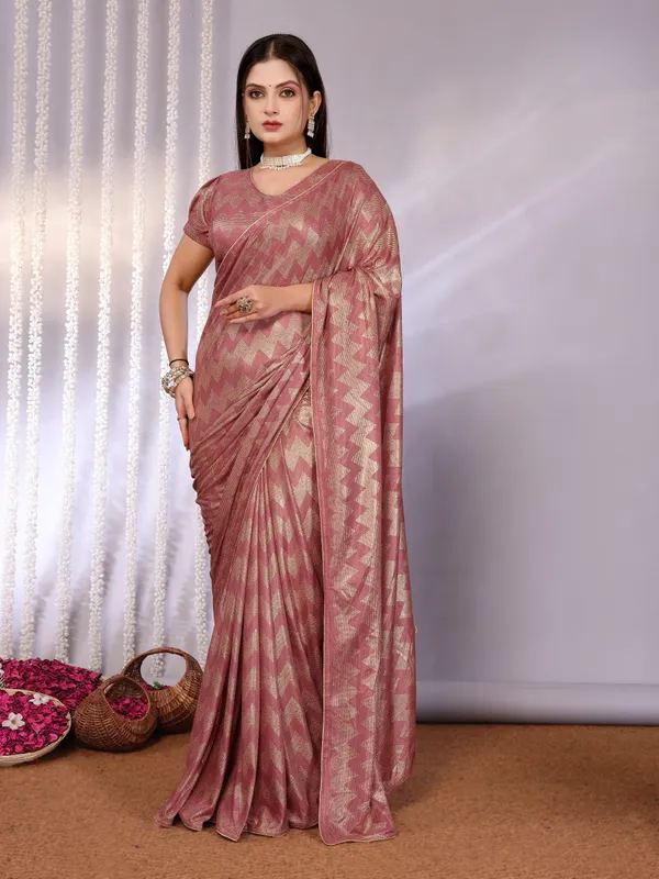 Subtle_Spark:_Soft_Touch_Foil_Printed_Saree_With_Blouse_Piece