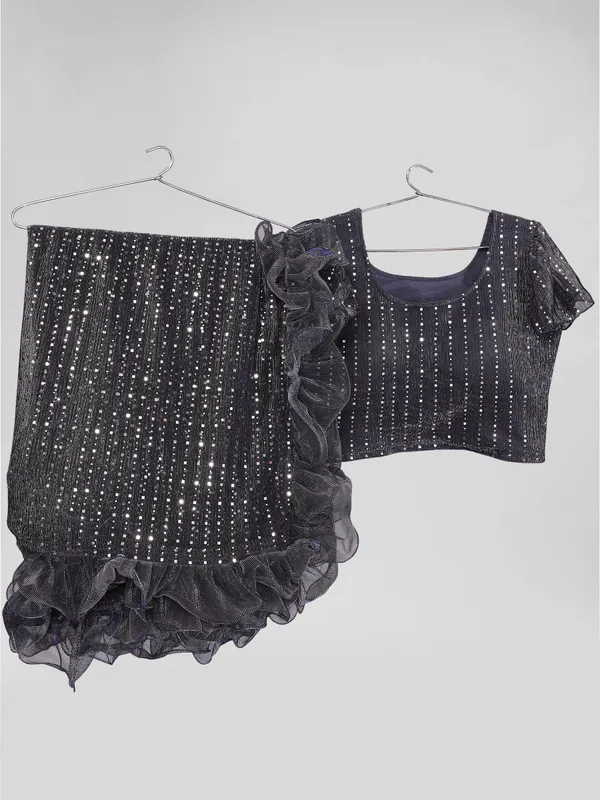 Two-Tone_Ruffle_Saree_in_Portrait_Moonlight_Fabric_with_Mirror_Work_&_Crush_Detail