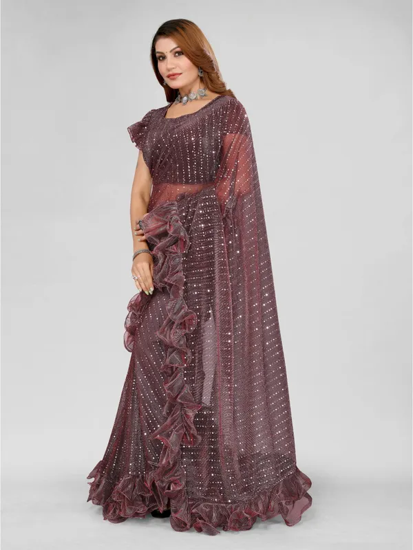 Two-Tone_Ruffle_Saree_in_Portrait_Moonlight_Fabric_with_Mirror_Work_&_Crush_Detail