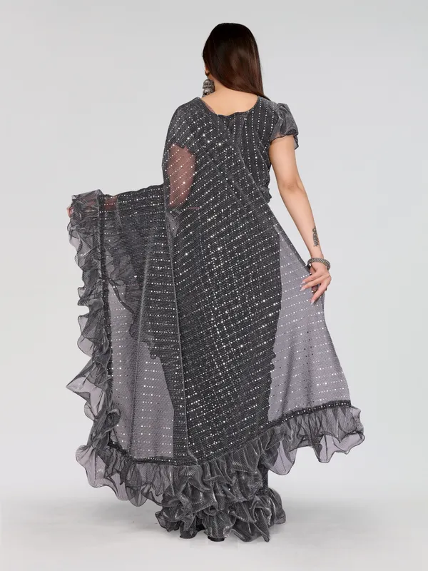 Two-Tone_Ruffle_Saree_in_Portrait_Moonlight_Fabric_with_Mirror_Work_&_Crush_Detail