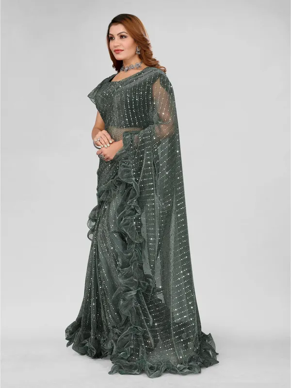 Two-Tone_Ruffle_Saree_in_Portrait_Moonlight_Fabric_with_Mirror_Work_&_Crush_Detail