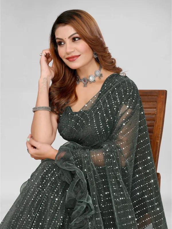 Two-Tone_Ruffle_Saree_in_Portrait_Moonlight_Fabric_with_Mirror_Work_&_Crush_Detail