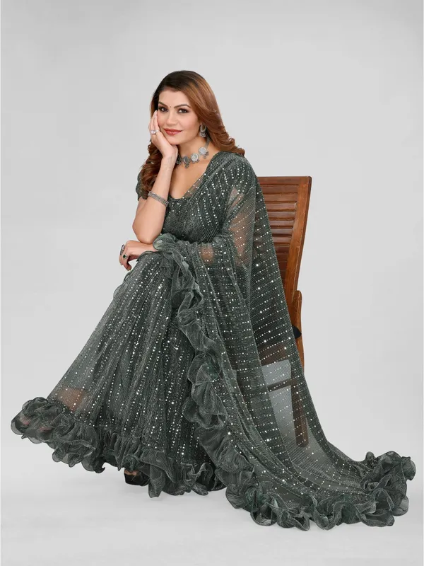 Two-Tone_Ruffle_Saree_in_Portrait_Moonlight_Fabric_with_Mirror_Work_&_Crush_Detail