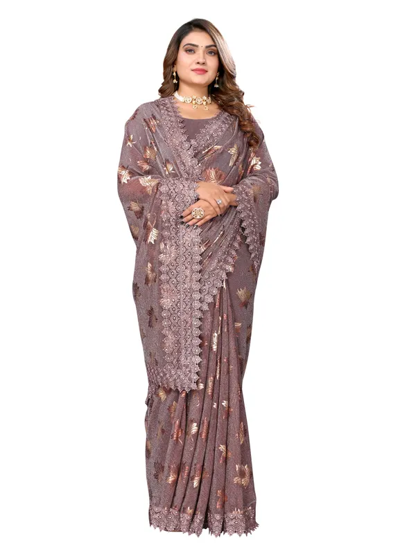 Foil_Work_Saree_in_Rich_Zari_Fabric_with_Intricate_Chemical_Lace