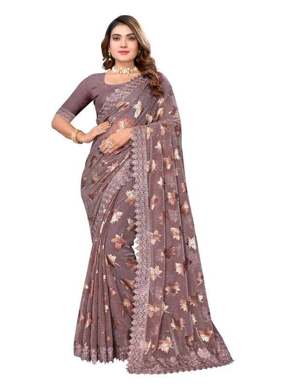 Foil_Work_Saree_in_Rich_Zari_Fabric_with_Intricate_Chemical_Lace