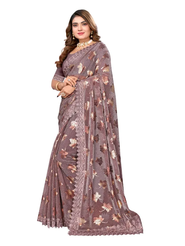 Foil_Work_Saree_in_Rich_Zari_Fabric_with_Intricate_Chemical_Lace