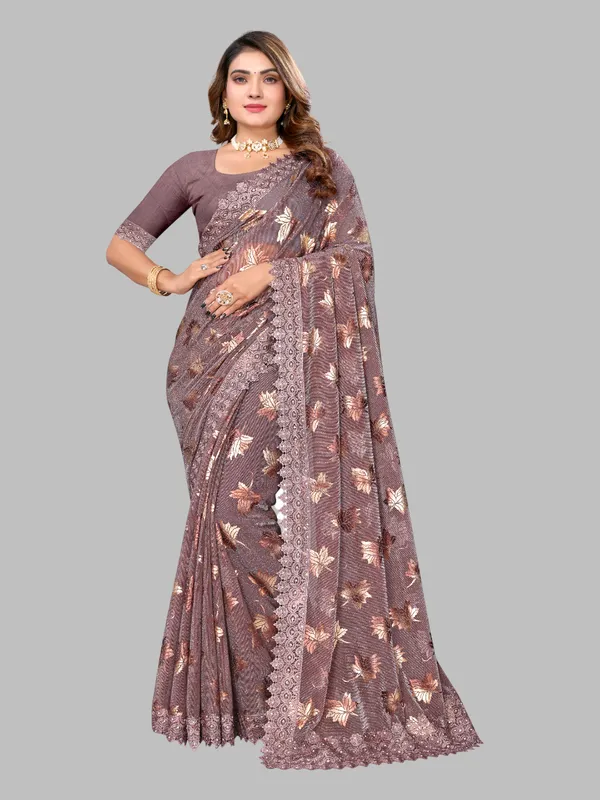 Foil_Work_Saree_in_Rich_Zari_Fabric_with_Intricate_Chemical_Lace