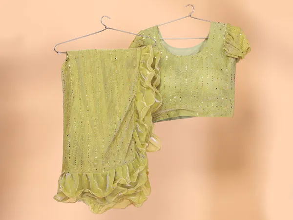 Two-Tone_Ruffle_Saree_in_Portrait_Moonlight_Fabric_with_Mirror_Work_&_Crush_Detail