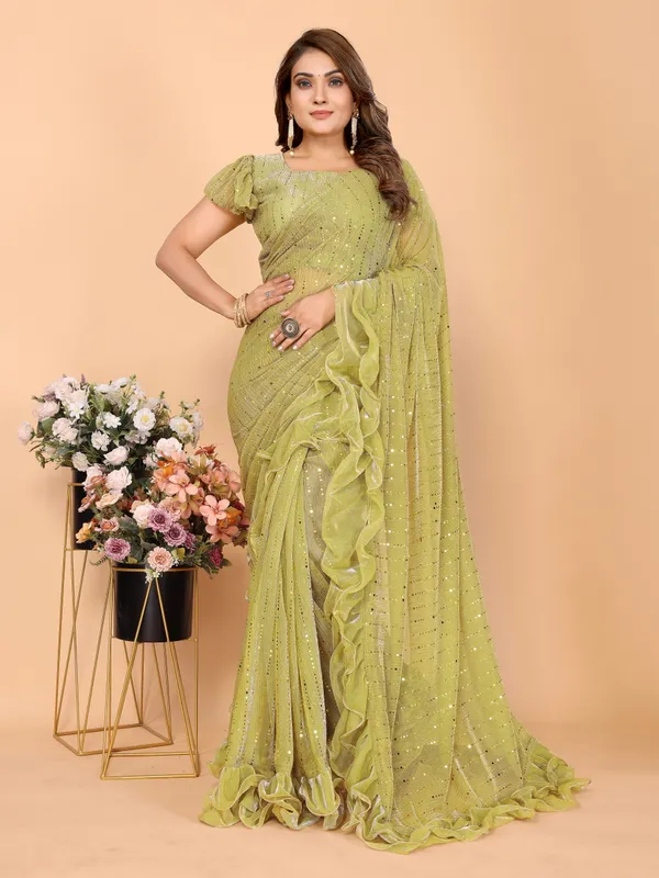 Two-Tone_Ruffle_Saree_in_Portrait_Moonlight_Fabric_with_Mirror_Work_&_Crush_Detail