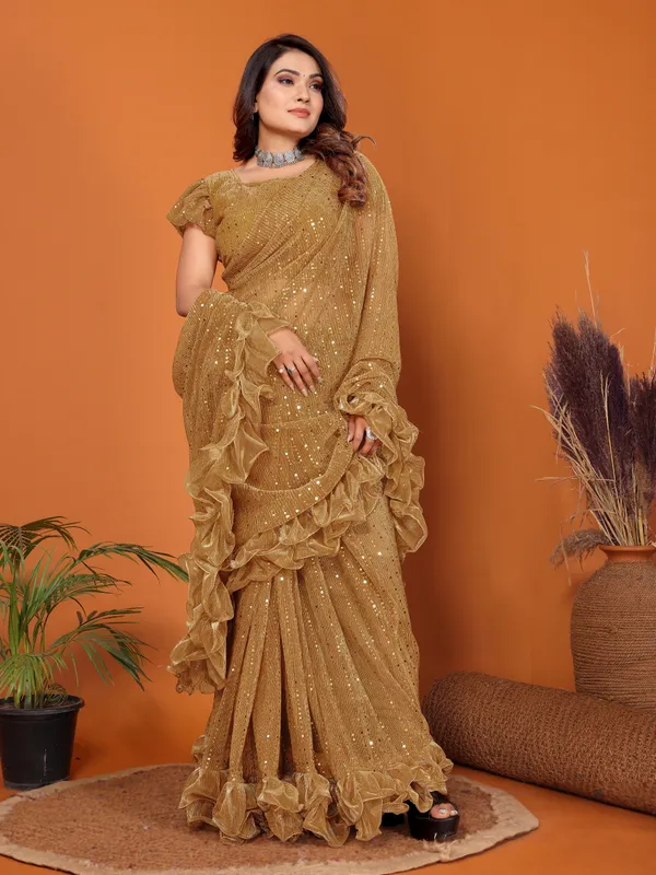 Two-Tone_Ruffle_Saree_in_Portrait_Moonlight_Fabric_with_Mirror_Work_&_Crush_Detail