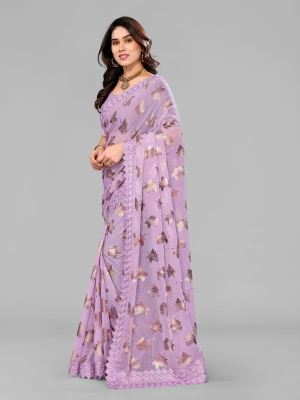 Lavender_Elegant_Design_Saree_For_Women