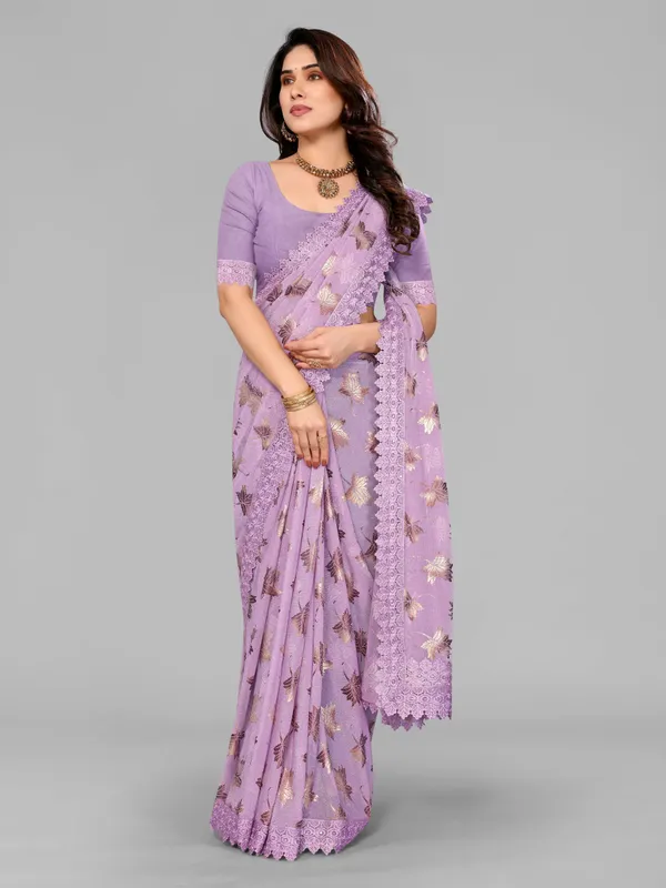 Lavender_Elegant_Design_Saree_For_Women