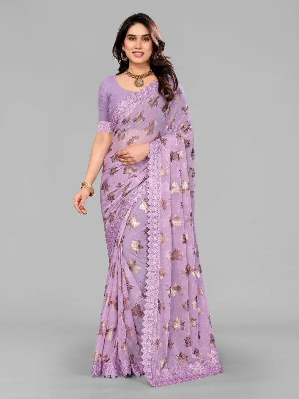 Lavender_Elegant_Design_Saree_For_Women