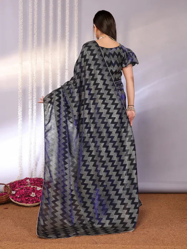 Metallic_Two-Tone_Fabric_Saree_with_Stitched_Blouse
