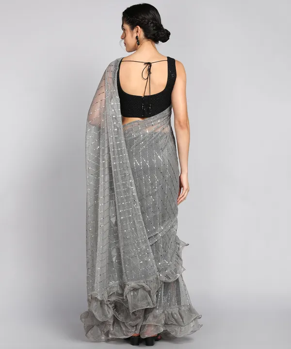 Starlight_Ruffle:_Chic_Saree_in_Moonlight_Crush_Weave