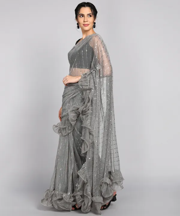 Starlight_Ruffle:_Chic_Saree_in_Moonlight_Crush_Weave