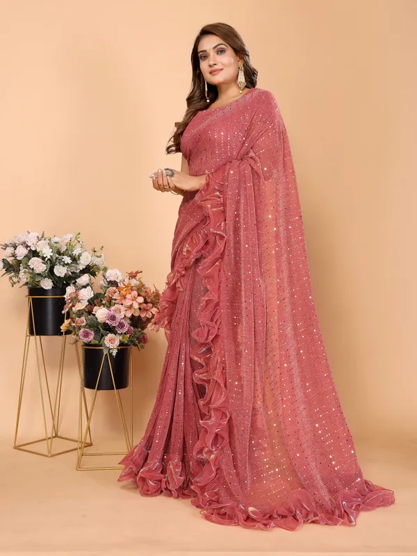 Two-Tone_Ruffle_Saree_in_Portrait_Moonlight_Fabric_with_Mirror_Work_&_Crush_Detail