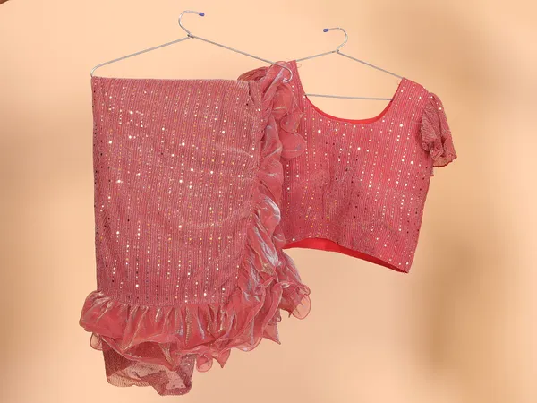 Two-Tone_Ruffle_Saree_in_Portrait_Moonlight_Fabric_with_Mirror_Work_&_Crush_Detail