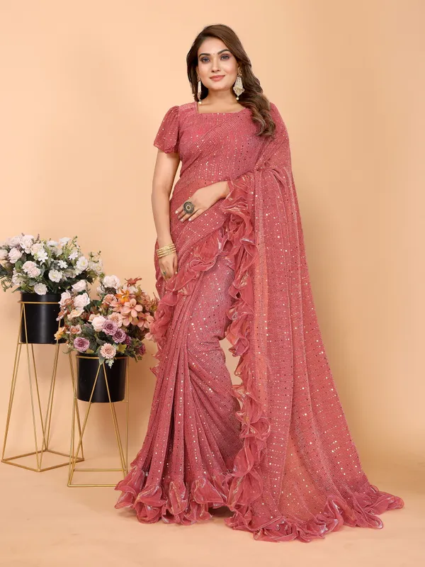 Two-Tone_Ruffle_Saree_in_Portrait_Moonlight_Fabric_with_Mirror_Work_&_Crush_Detail