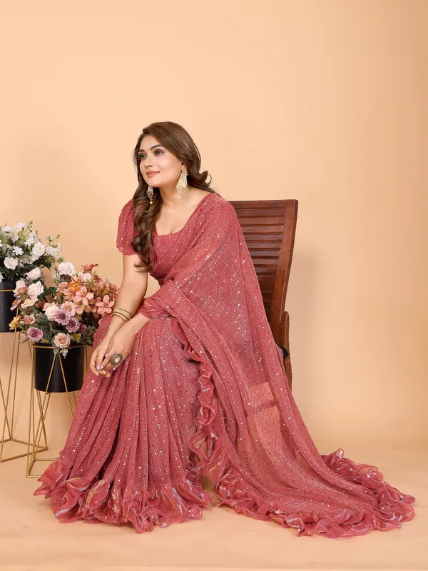 Two-Tone_Ruffle_Saree_in_Portrait_Moonlight_Fabric_with_Mirror_Work_&_Crush_Detail